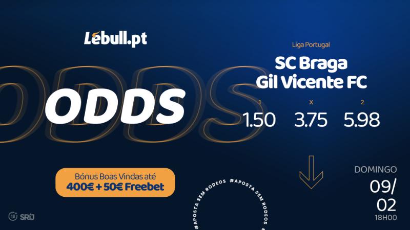 Odds na LeBull para o Braga vs Gil Vicente